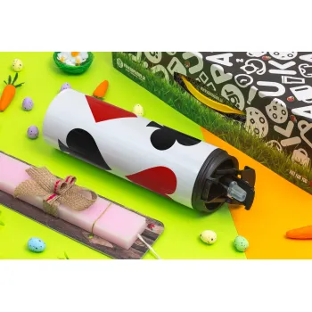 Τραπουλόχαρτα, Πασχαλινή Λαμπάδα με Travel Tumbler θερμό με διπλό καπάκι (600ml, BPA free) & κερί αρωματικό πλακέ (30cm) (ΡΟΖ)