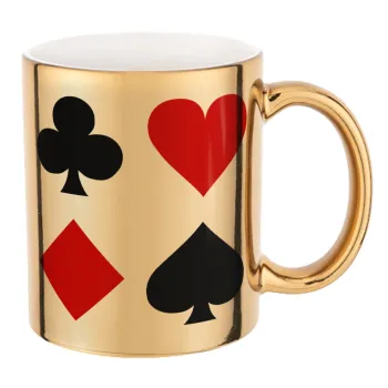 Τραπουλόχαρτα, Κούπα κεραμική, χρυσή καθρέπτης, 330ml