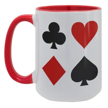 Τραπουλόχαρτα, Κούπα Mega 15oz, κεραμική Κόκκινη, 450ml