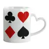 Mug heart handle, ceramic, 330ml