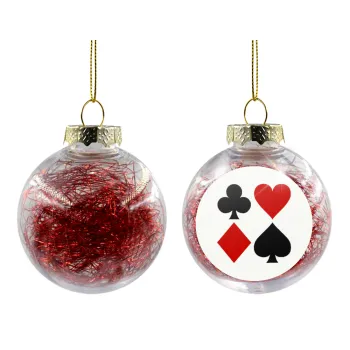 Τραπουλόχαρτα, Transparent Christmas tree ball ornament with red filling 8cm