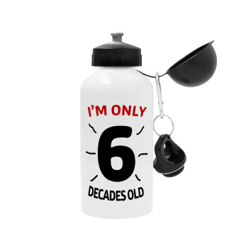 I'm only NUMBER decades OLD, Metal water bottle, White, aluminum 500ml