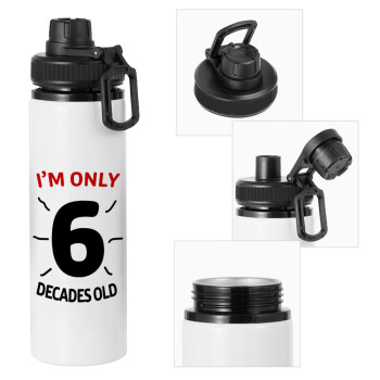 I'm only NUMBER decades OLD, Metal water bottle with safety cap, aluminum 850ml