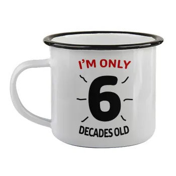 I'm only NUMBER decades OLD, Κούπα εμαγιέ με μαύρο χείλος 360ml