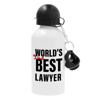 2nd, World Best Lawyer , Metal water bottle, White, aluminum 500ml