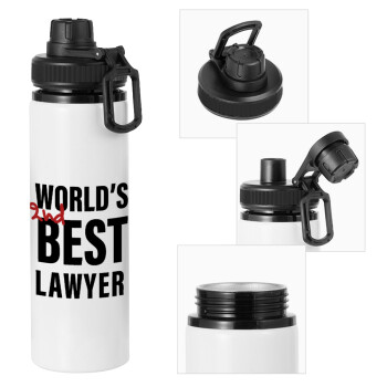 2nd, World Best Lawyer , Μεταλλικό παγούρι νερού με καπάκι ασφαλείας, αλουμινίου 850ml