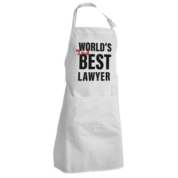2nd, World Best Lawyer , Ποδιά Σεφ Ολόσωμη Ενήλικων (με ρυθμιστικά και 2 τσέπες)
