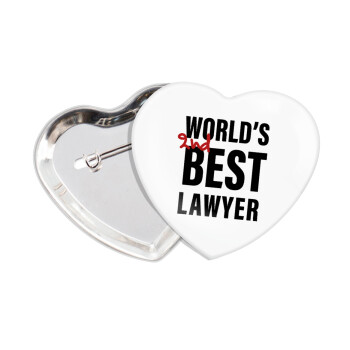2nd, World Best Lawyer , Κονκάρδα παραμάνα καρδιά (57x52mm)
