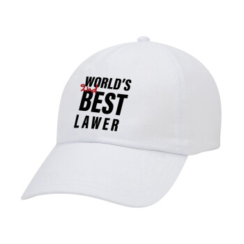 2nd, World Best Lawyer , Καπέλο ενηλίκων Jockey Λευκό (snapback, 5-φύλλο, unisex)
