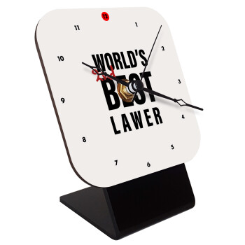 2nd, World Best Lawyer , Επιτραπέζιο ρολόι ξύλινο με δείκτες (10cm)