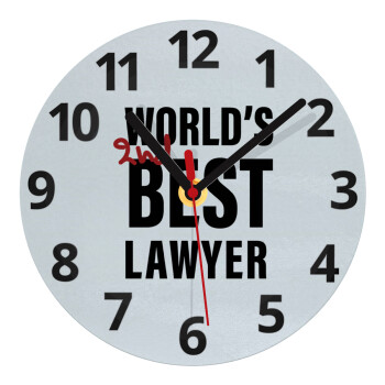2nd, World Best Lawyer , Ρολόι τοίχου γυάλινο (20cm)