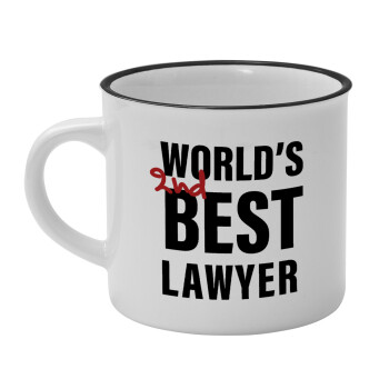 2nd, World Best Lawyer , Κούπα κεραμική vintage Λευκή/Μαύρη 230ml