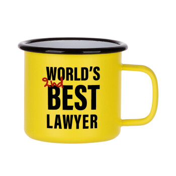 2nd, World Best Lawyer , Κούπα Μεταλλική εμαγιέ ΜΑΤ Κίτρινη 360ml