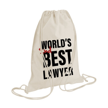 2nd, World Best Lawyer , Backpack bag GYMBAG natural (28x40cm)