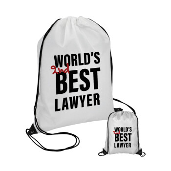 2nd, World Best Lawyer , Τσάντα πουγκί με μαύρα κορδόνια (1 τεμάχιο)