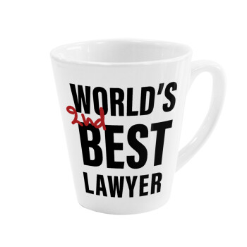 2nd, World Best Lawyer , Κούπα κωνική Latte Λευκή, κεραμική, 300ml