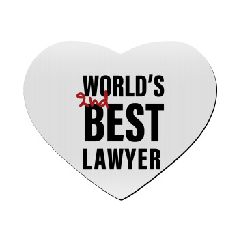 2nd, World Best Lawyer , Mousepad καρδιά 23x20cm