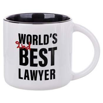 2nd, World Best Lawyer , Κούπα κεραμική 400ml Λευκή/Μαύρη