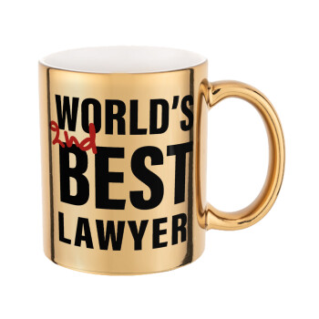 2nd, World Best Lawyer , Mug ceramic, gold mirror, 330ml