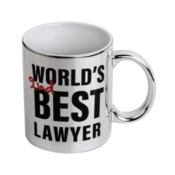 2nd, World Best Lawyer , Mug ceramic, silver mirror, 330ml