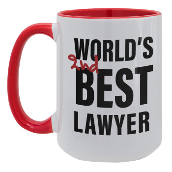 2nd, World Best Lawyer , Κούπα Mega 15oz, κεραμική Κόκκινη, 450ml