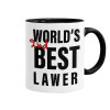 2nd, World Best Lawyer , Κούπα χρωματιστή μαύρη, κεραμική, 330ml