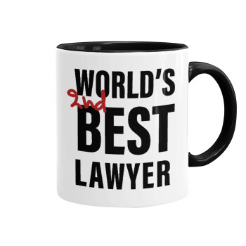 2nd, World Best Lawyer , Mug colored black, ceramic, 330ml