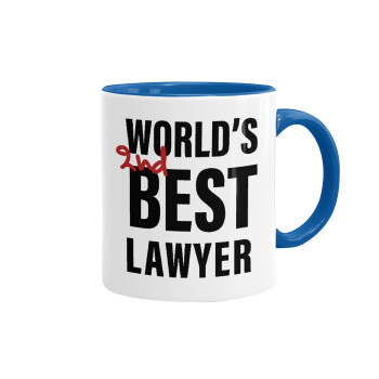 2nd, World Best Lawyer , Κούπα χρωματιστή μπλε, κεραμική, 330ml