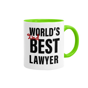 2nd, World Best Lawyer , Mug colored light green, ceramic, 330ml