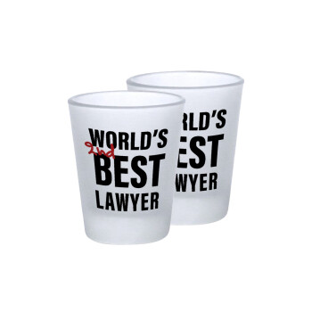 2nd, World Best Lawyer , Σφηνοπότηρα γυάλινα 45ml του πάγου (2 τεμάχια)