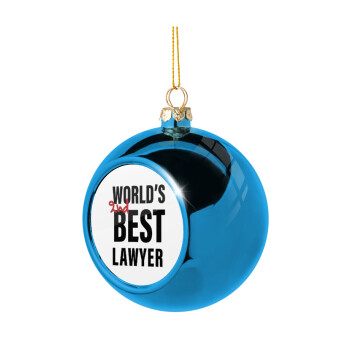 2nd, World Best Lawyer , Στολίδι Χριστουγεννιάτικη μπάλα δένδρου Μπλε 8cm