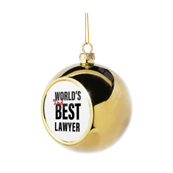 2nd, World Best Lawyer , Χριστουγεννιάτικη μπάλα δένδρου Χρυσή 8cm