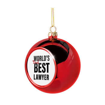2nd, World Best Lawyer , Χριστουγεννιάτικη μπάλα δένδρου Κόκκινη 8cm