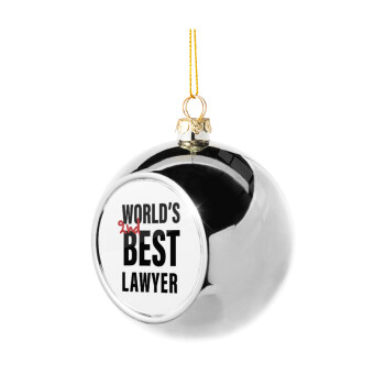 2nd, World Best Lawyer , Χριστουγεννιάτικη μπάλα δένδρου Ασημένια 8cm