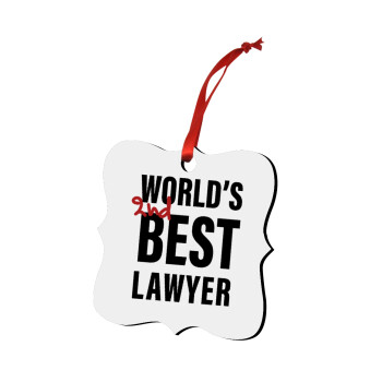 2nd, World Best Lawyer , Στολίδι Χριστουγεννιάτικο στολίδι polygon ξύλινο 7.5cm
