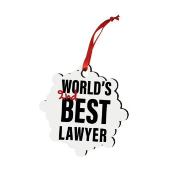 2nd, World Best Lawyer , Στολίδι Χριστουγεννιάτικο στολίδι snowflake ξύλινο 7.5cm