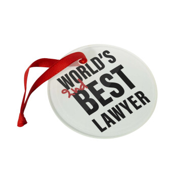 2nd, World Best Lawyer , Χριστουγεννιάτικο στολίδι γυάλινο 9cm