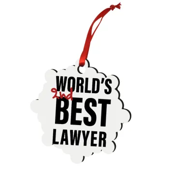 2nd, World Best Lawyer , Christmas ornament snowflake wooden 7.5cm
