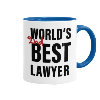 2nd, World Best Lawyer , Κούπα χρωματιστή μπλε, κεραμική, 330ml