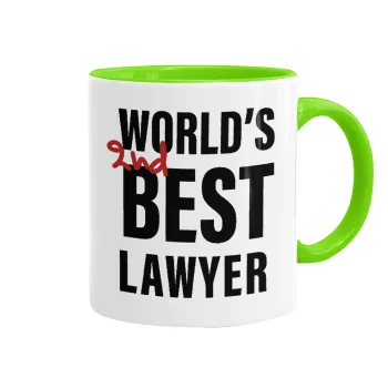 2nd, World Best Lawyer , Κούπα χρωματιστή βεραμάν, κεραμική, 330ml