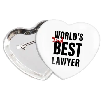 2nd, World Best Lawyer , Κονκάρδα παραμάνα καρδιά (57x52mm)