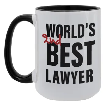 2nd, World Best Lawyer , Κούπα Mega 15oz, κεραμική Μαύρη, 450ml