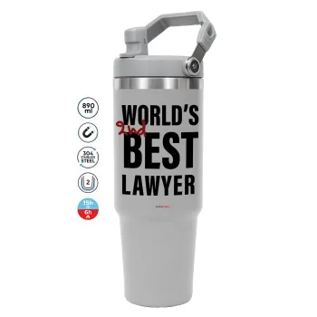 2nd, World Best Lawyer , GREY Travel Tumbler with Handle 890ml