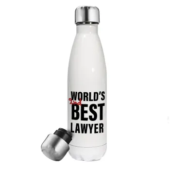 2nd, World Best Lawyer , Metal mug thermos White (Stainless steel), double wall, 500ml
