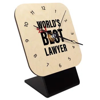 2nd, World Best Lawyer , Quartz Table clock in natural wood (10cm)