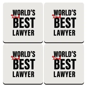 2nd, World Best Lawyer , ΣΕΤ 4 Σουβέρ ξύλινα τετράγωνα (9cm)