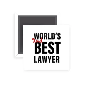 2nd, World Best Lawyer , Μαγνητάκι ψυγείου τετράγωνο διάστασης 5x5cm