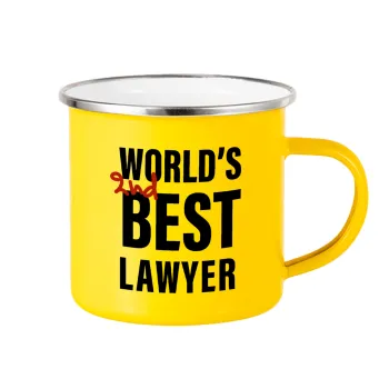 2nd, World Best Lawyer , Yellow Enamel Metallic Cup 360ml