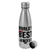 Metallic water bottle, stainless steel, 750ml