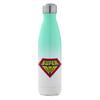 Super Dad 3D, Metal mug thermos Green/White (Stainless steel), double wall, 500ml